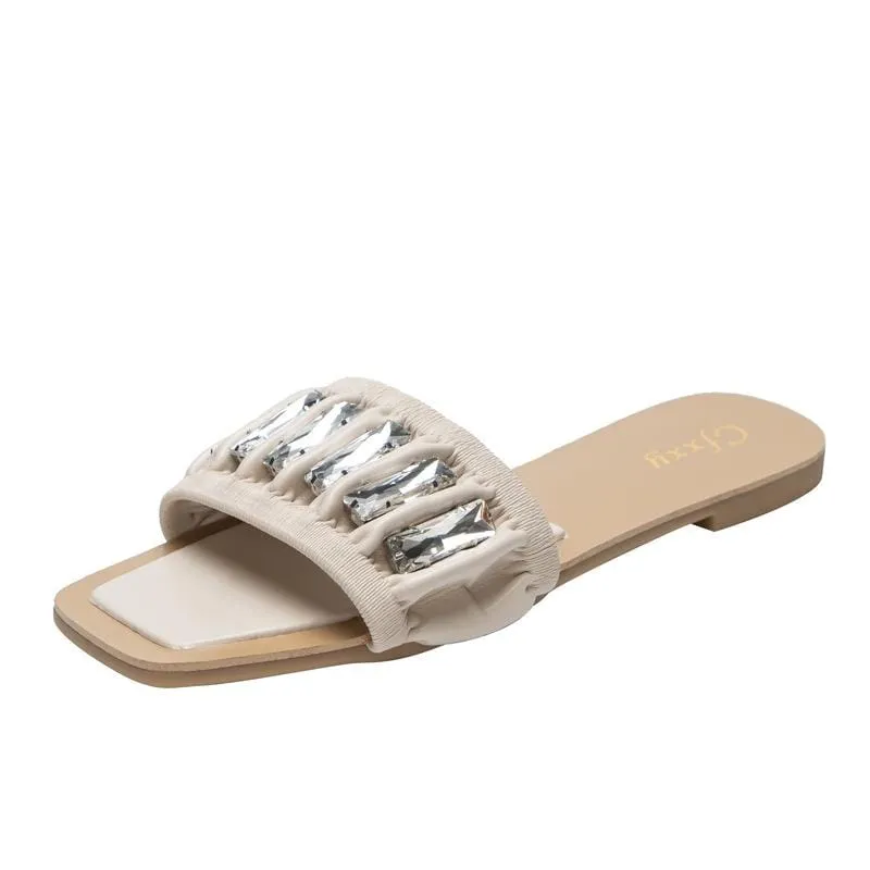 Rhinestone Leisure Flat Sandals