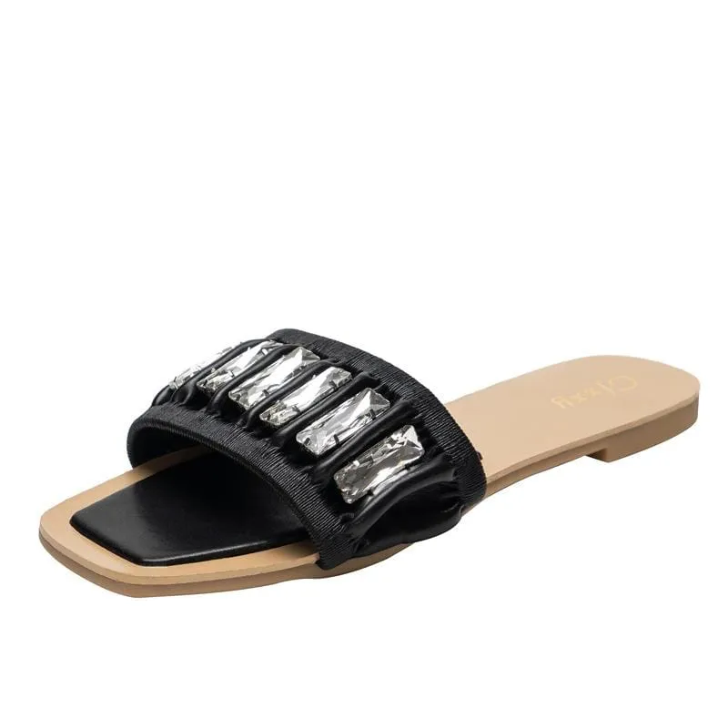 Rhinestone Leisure Flat Sandals