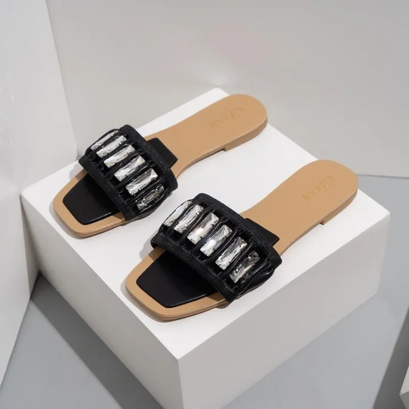 Rhinestone Leisure Flat Sandals