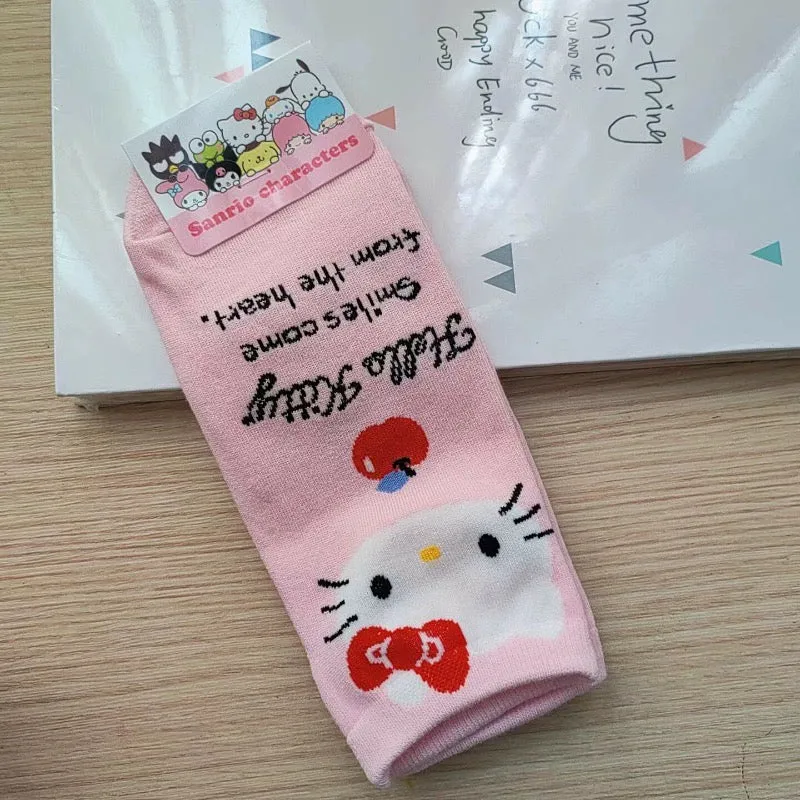 Sanrio Korea Socks | Hello Kitty My Melody Kuromi Cinnamoroll Pompompurin Pochacco KeroKeroKeroppi Gudetama - Female Socks