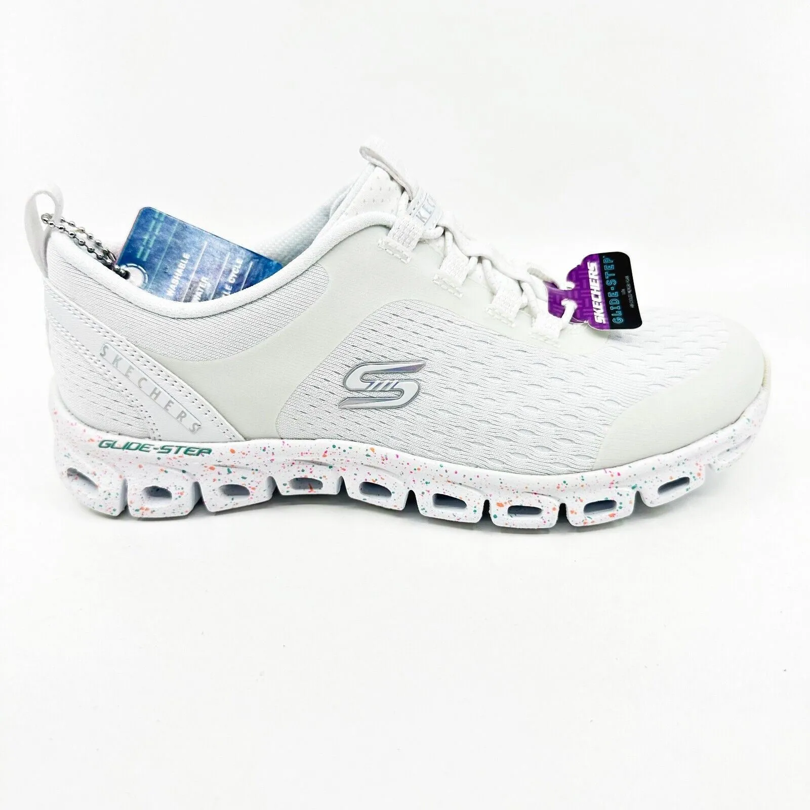 Skechers Glide Step Classic Canvas White Womens Size 5 Athletic Sneakers