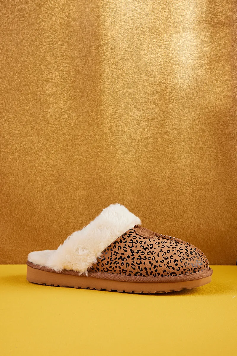 SMAIBULUN Ugg | Stefanie Leopard Faux Fur Slipper