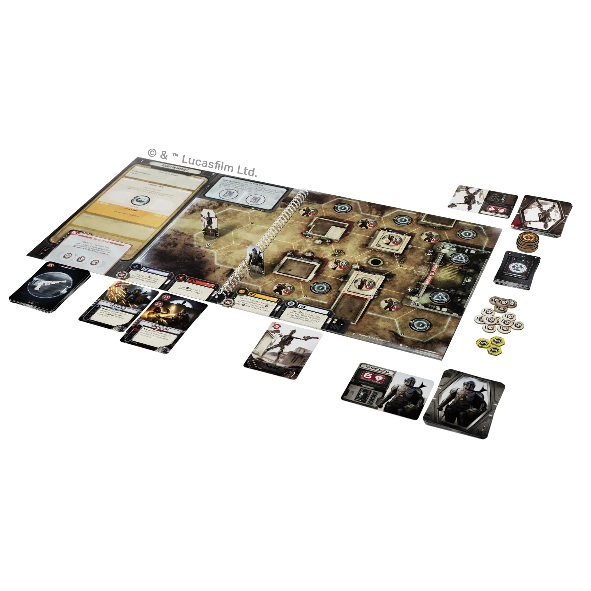 Star Wars: The Mandalorian Adventures Board Game- Cooperative Missions Inspired by Season 1 Strategy Game for Kids and Adults, Ages 12 , 1-4 Players, 30-60 Minute Playtime, Made by Unexpected Games