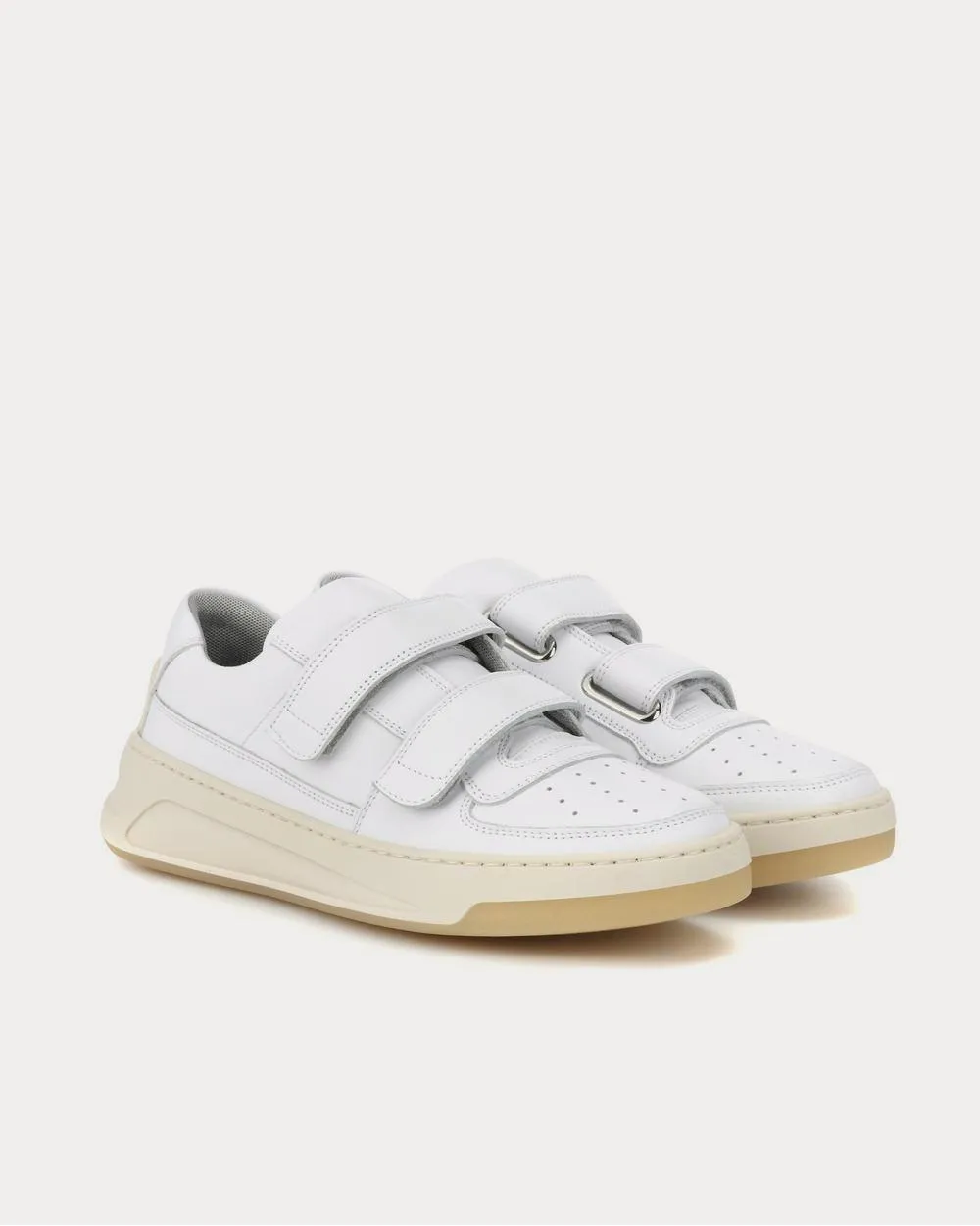 Steffey leather White Low Top Sneakers