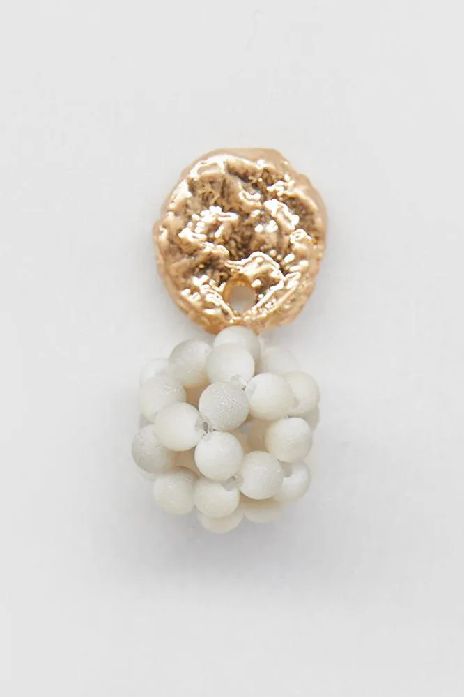 Stella and Gemma Bead Cluster Earrings Grey