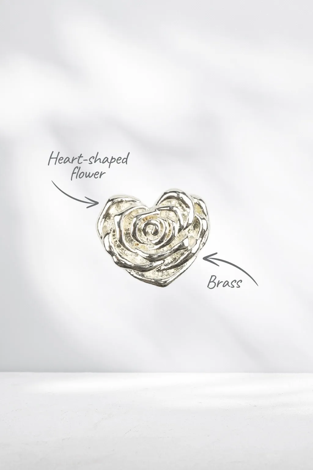 Stella and Gemma Heart Shaped Flower Earrings Silver