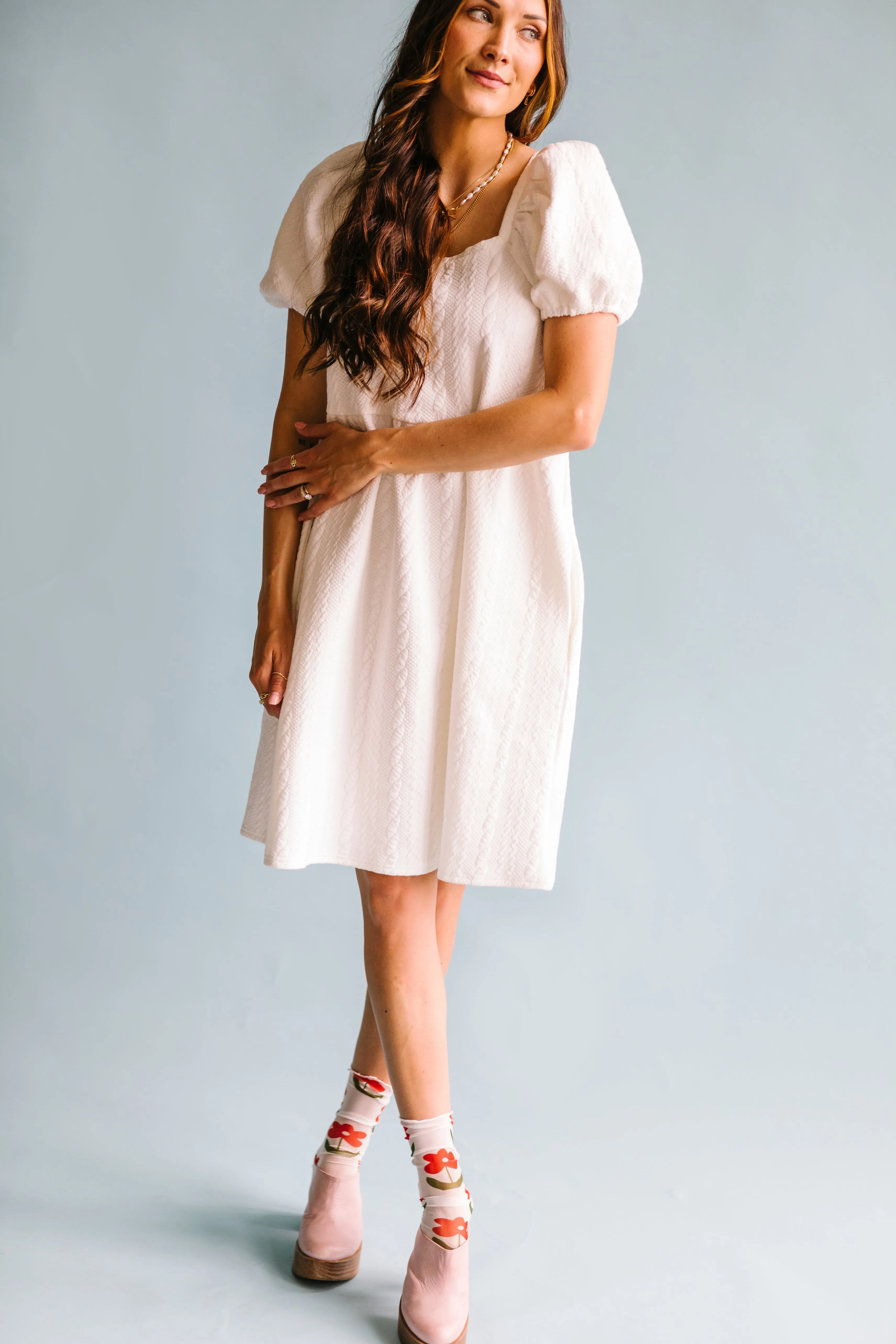 Summer Love Jacquard Knit Dress // Ivory