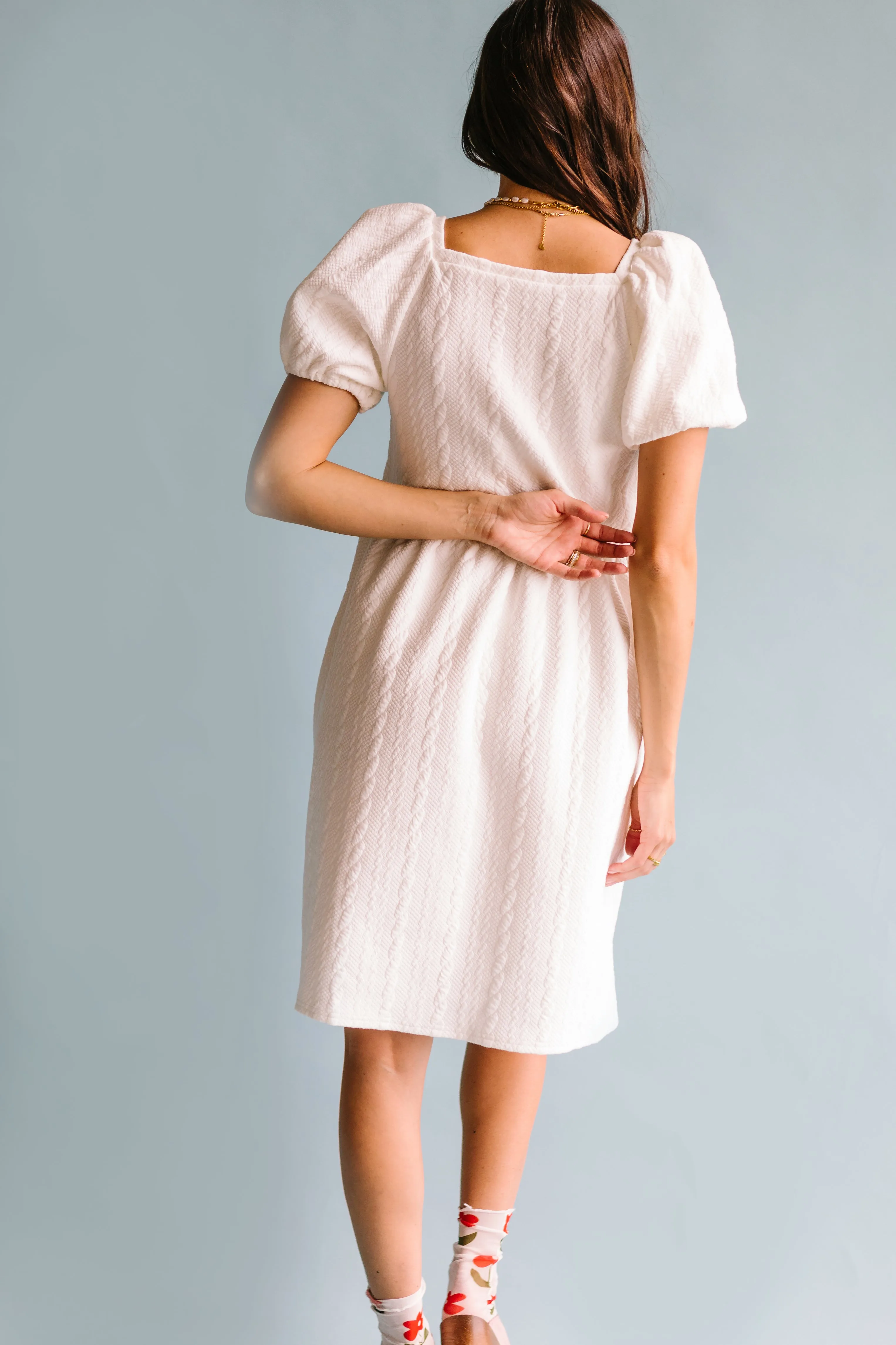 Summer Love Jacquard Knit Dress // Ivory