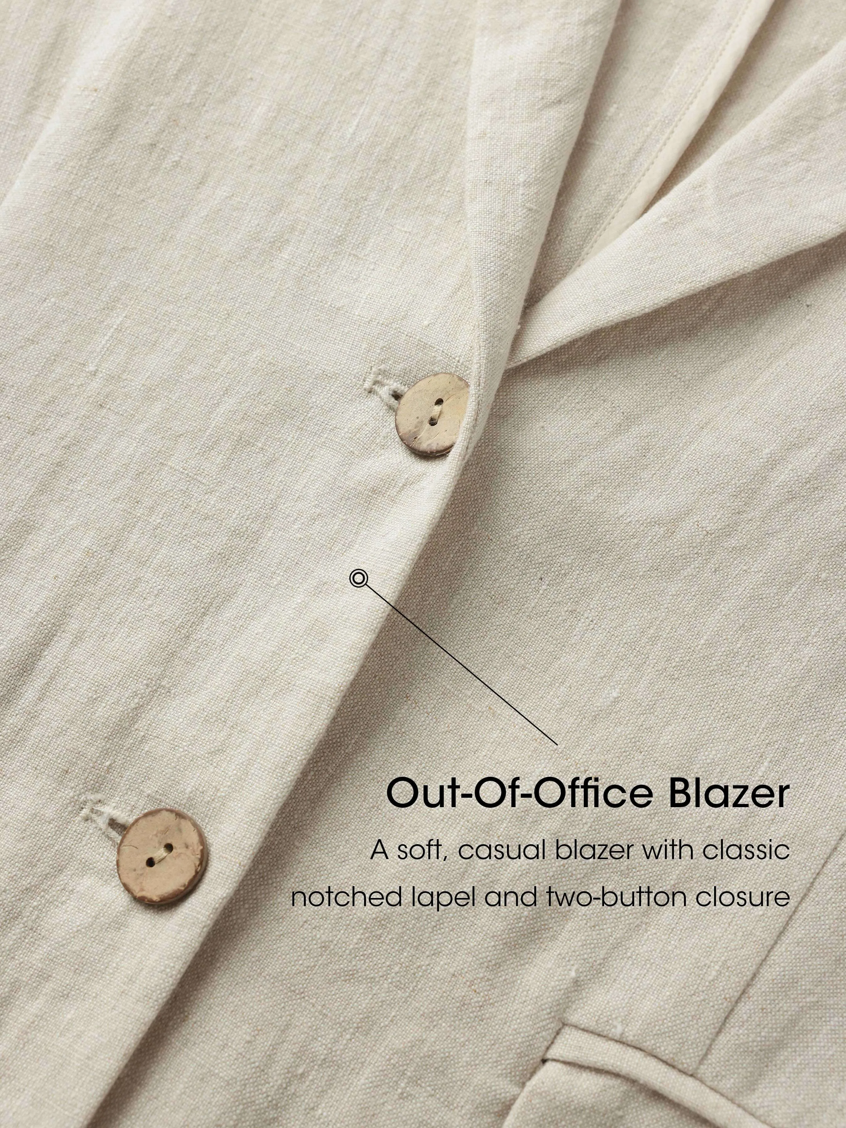 Taylor 100% Linen Relaxed Fit Boyfriend Blazer