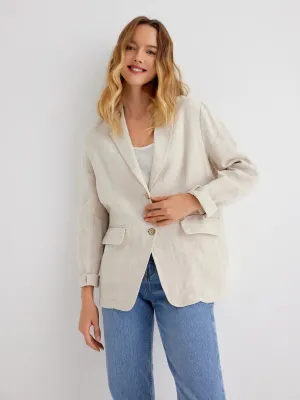 Taylor 100% Linen Relaxed Fit Boyfriend Blazer
