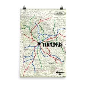 The Walking Dead Terminus Map Premium Satin Poster
