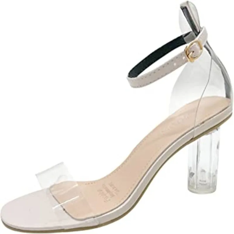 Transparent Sandals With Crystal High Heels