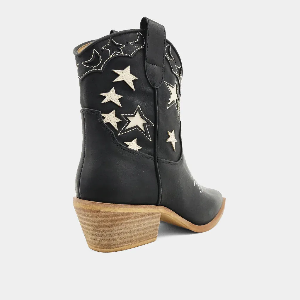Valencia Cowboy Bootie- Black