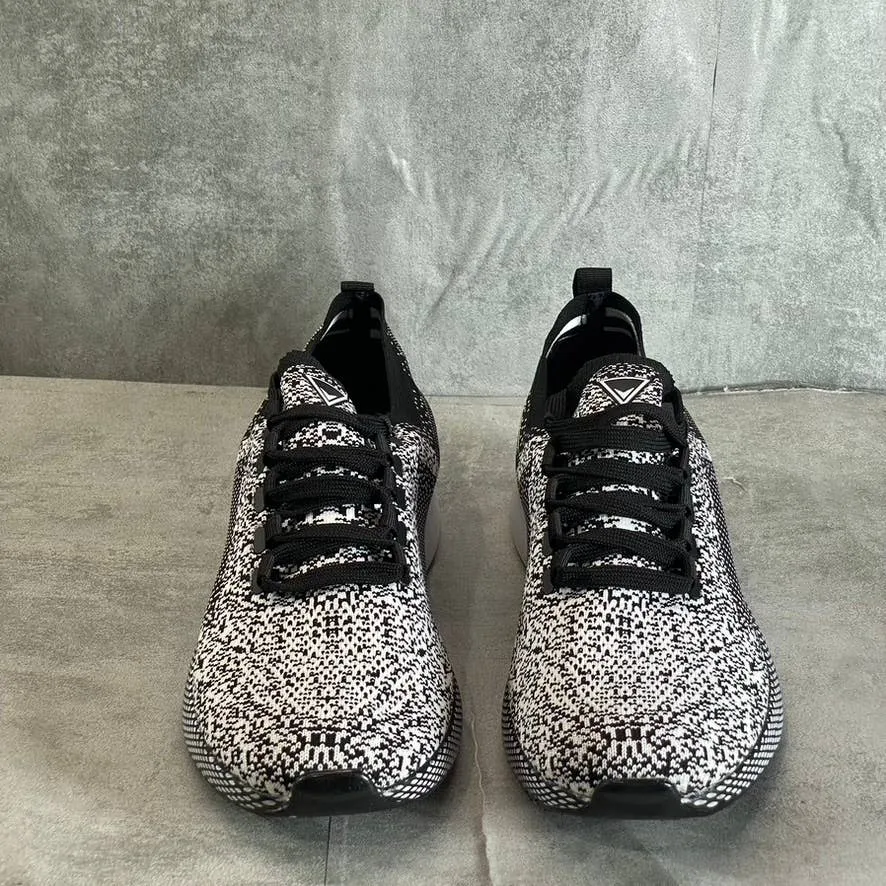 VANCE CO. Men's Black-White Rush Casual Knit Lace-Up Walking Sneakers SZ 11