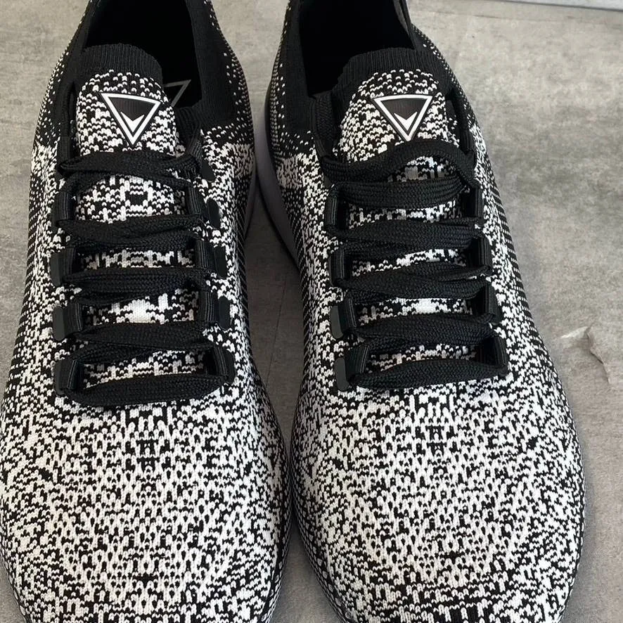 VANCE CO. Men's Black-White Rush Casual Knit Lace-Up Walking Sneakers SZ 11