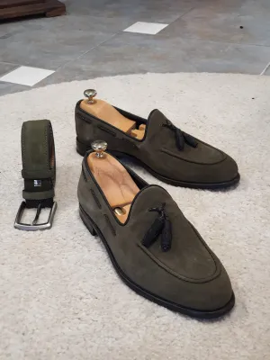 Vince Sardinelli Special Edition Khaki Suede Shoes
