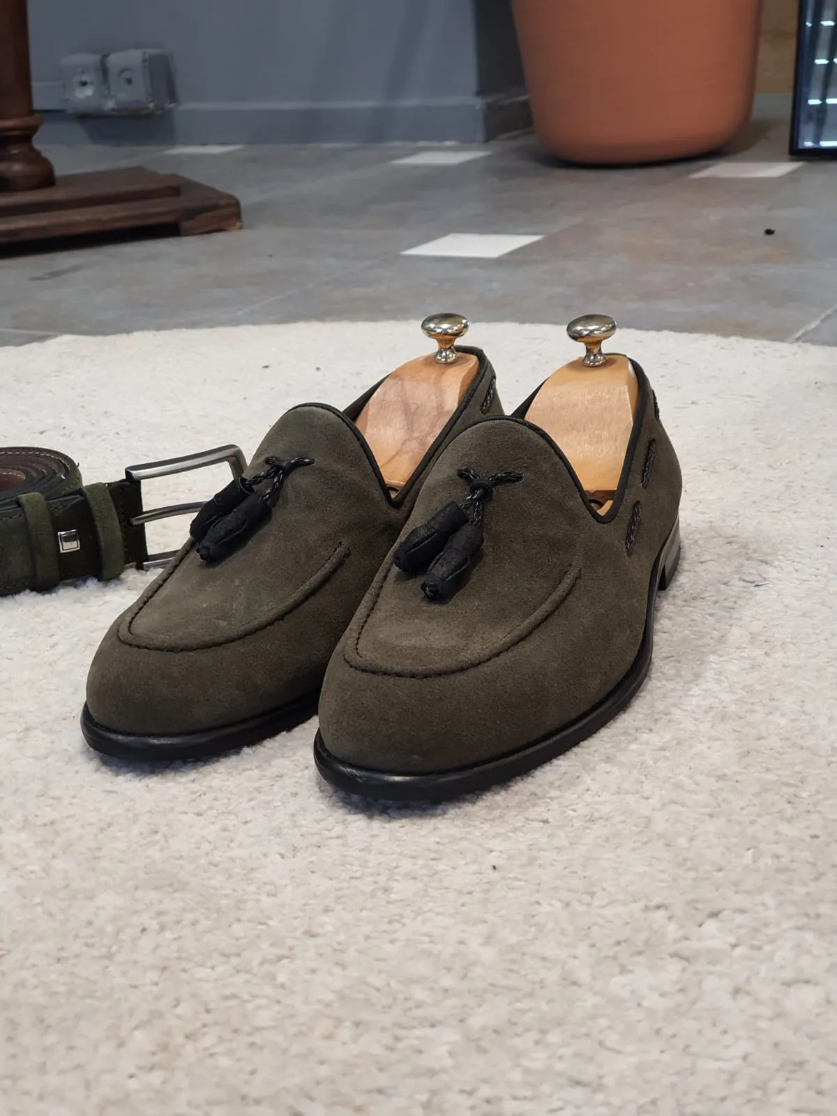 Vince Sardinelli Special Edition Khaki Suede Shoes