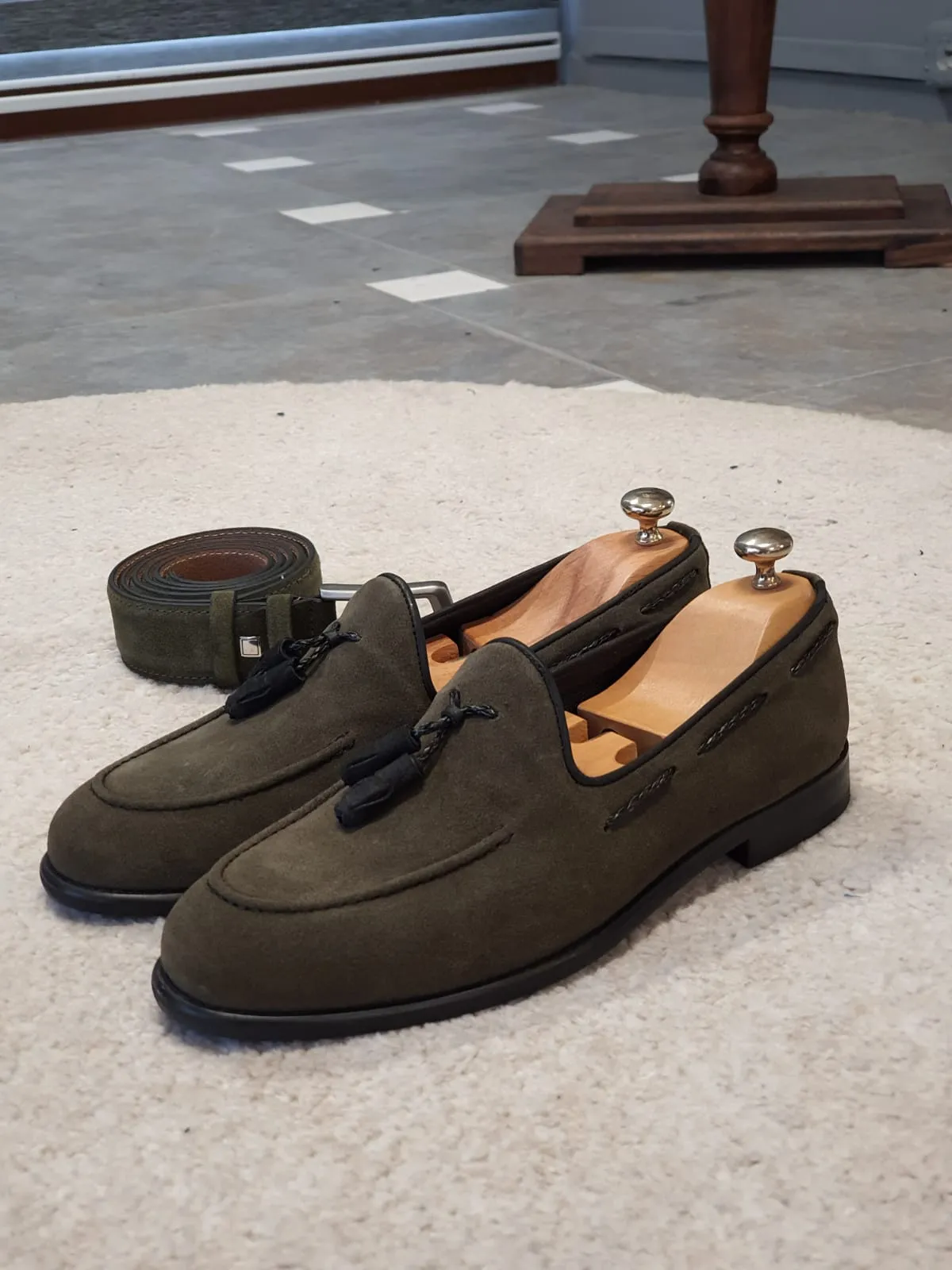 Vince Sardinelli Special Edition Khaki Suede Shoes