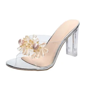 Wedge Sandals With High Transparent Heels
