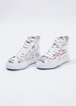 White Disk Union Printed Original Sole High Top Sneaker