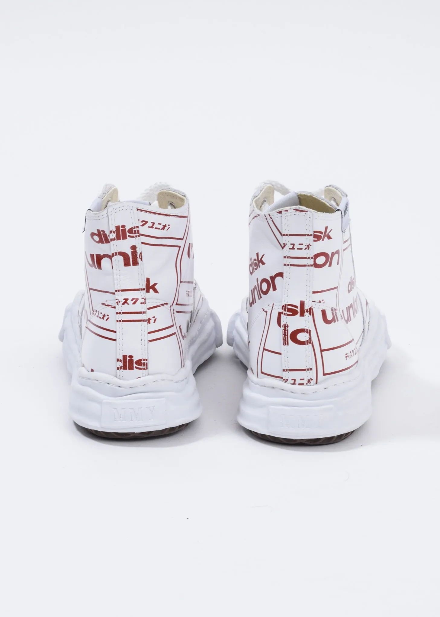 White Disk Union Printed Original Sole High Top Sneaker