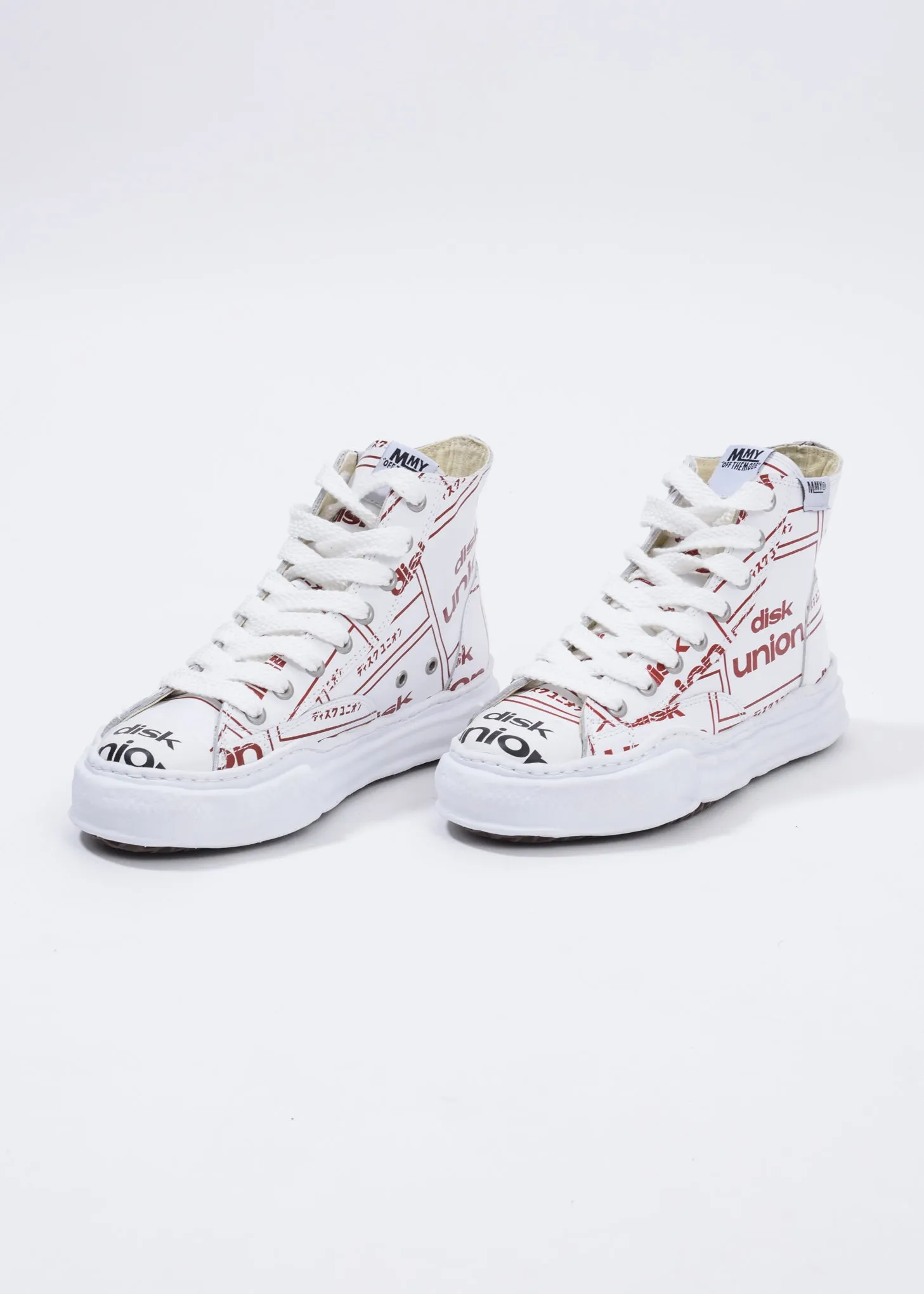 White Disk Union Printed Original Sole High Top Sneaker