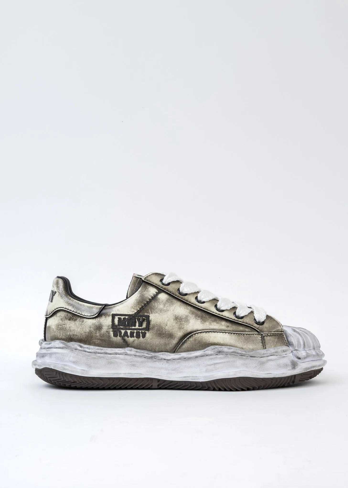 White OG Sole Brushed Patent Leather Sneaker (BLAKEY LOW)