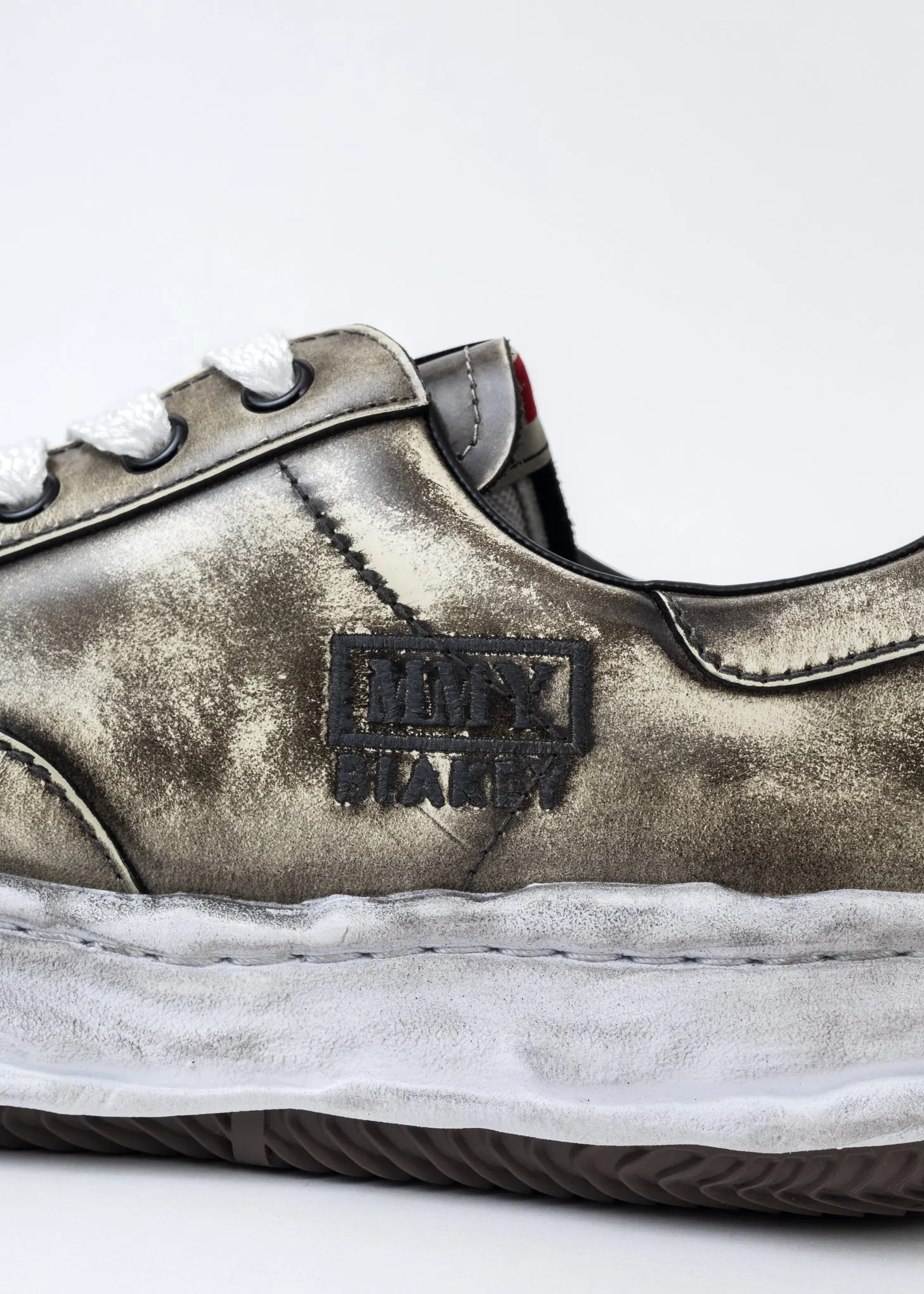 White OG Sole Brushed Patent Leather Sneaker (BLAKEY LOW)