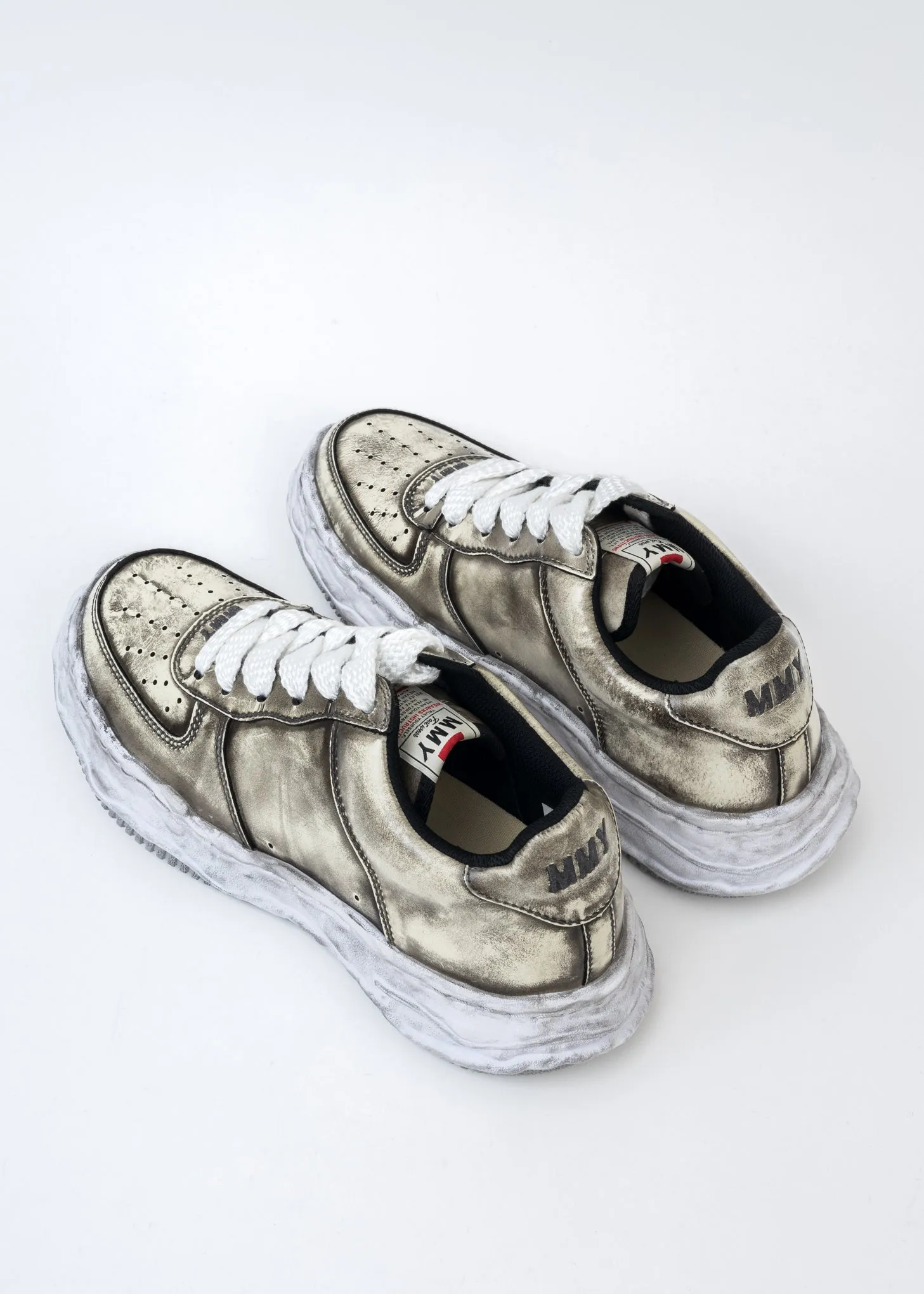 White OG Sole Brushed Patent Leather Sneaker (WAYNE LOW)
