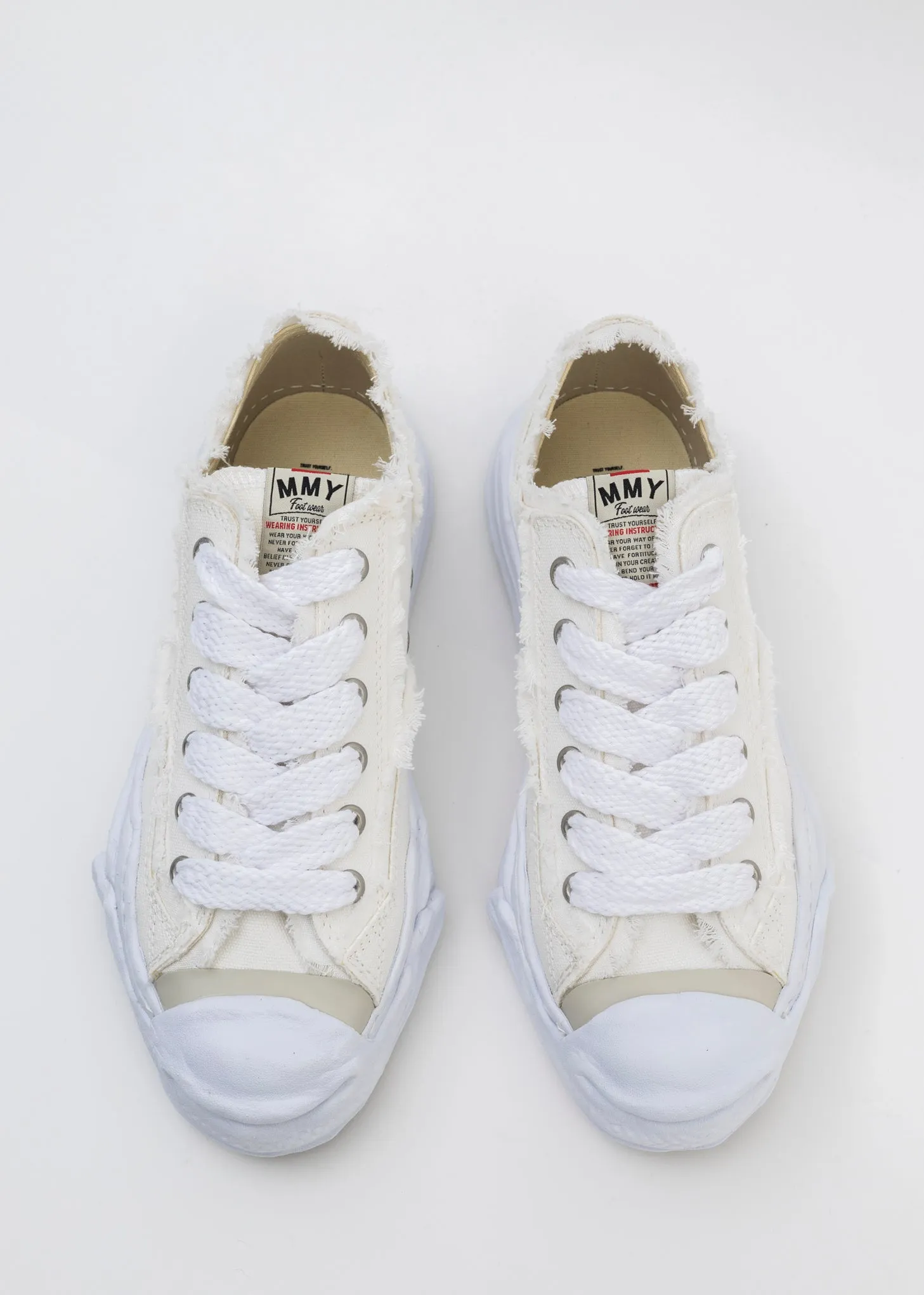 White OG Sole Canvas Low-Top Sneaker (HANK DAMAGE)