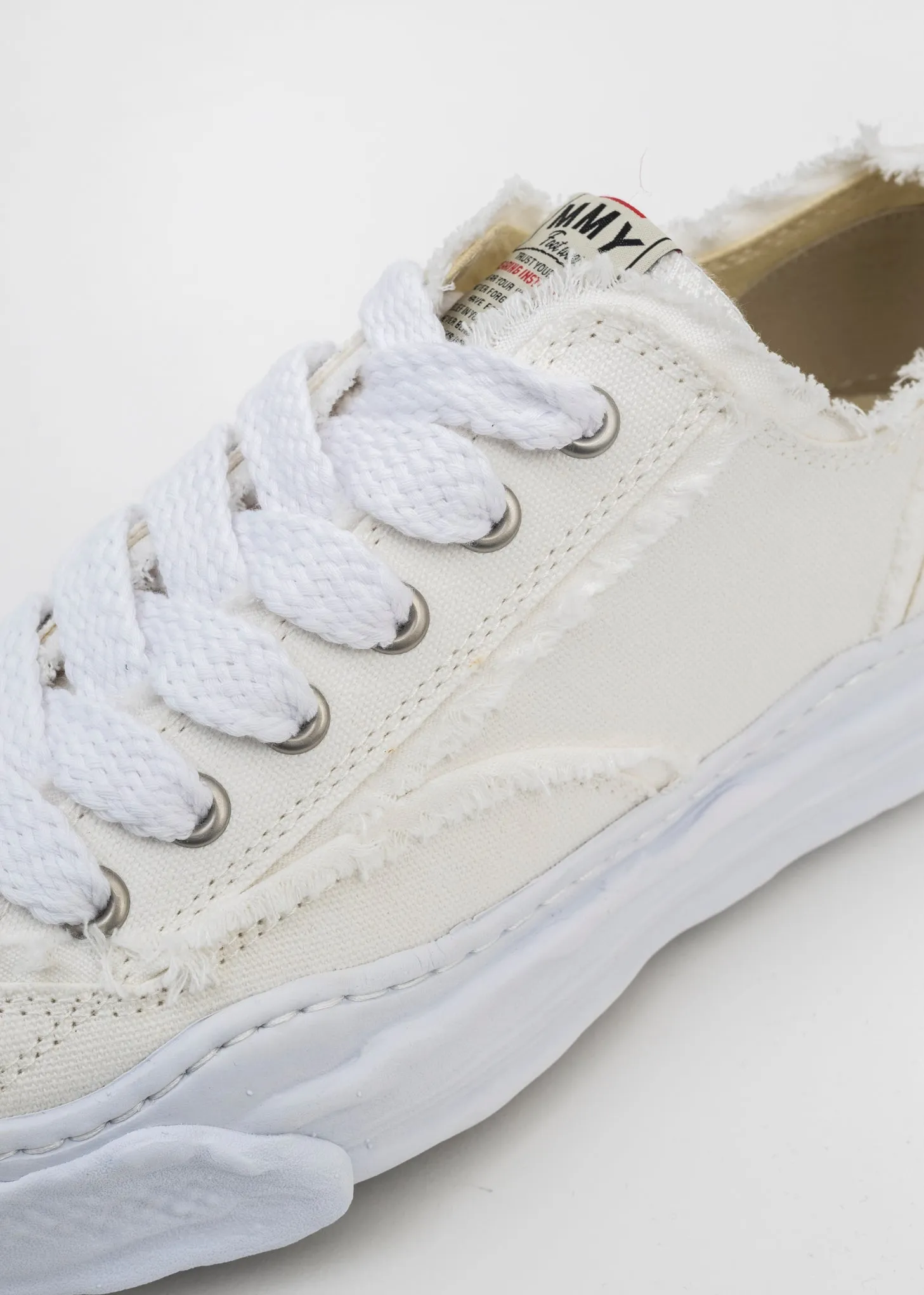 White OG Sole Canvas Low-Top Sneaker (HANK DAMAGE)