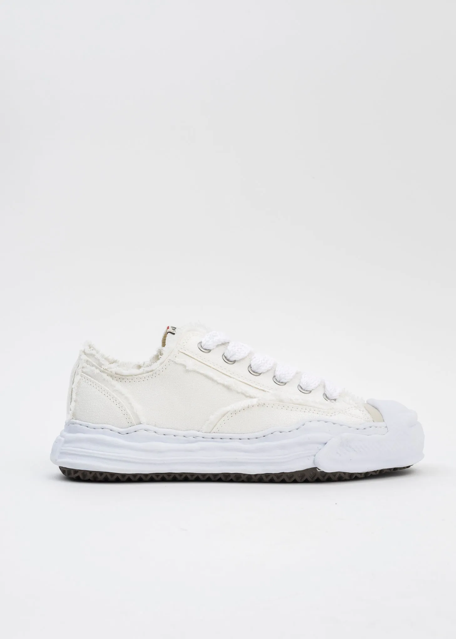 White OG Sole Canvas Low-Top Sneaker (HANK DAMAGE)