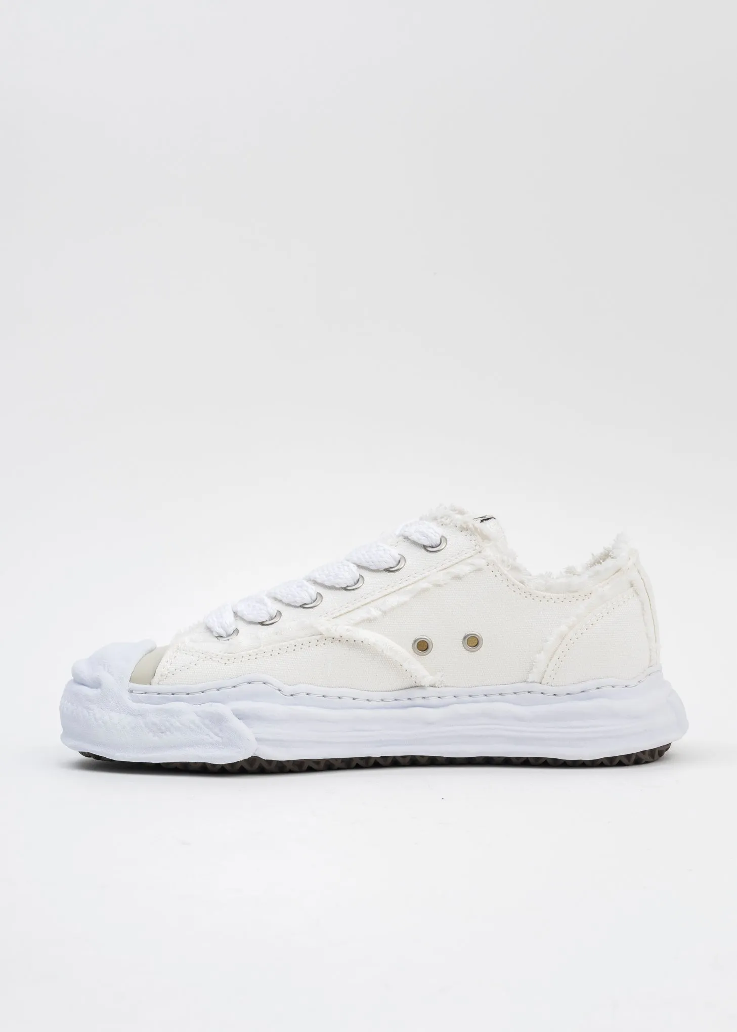 White OG Sole Canvas Low-Top Sneaker (HANK DAMAGE)