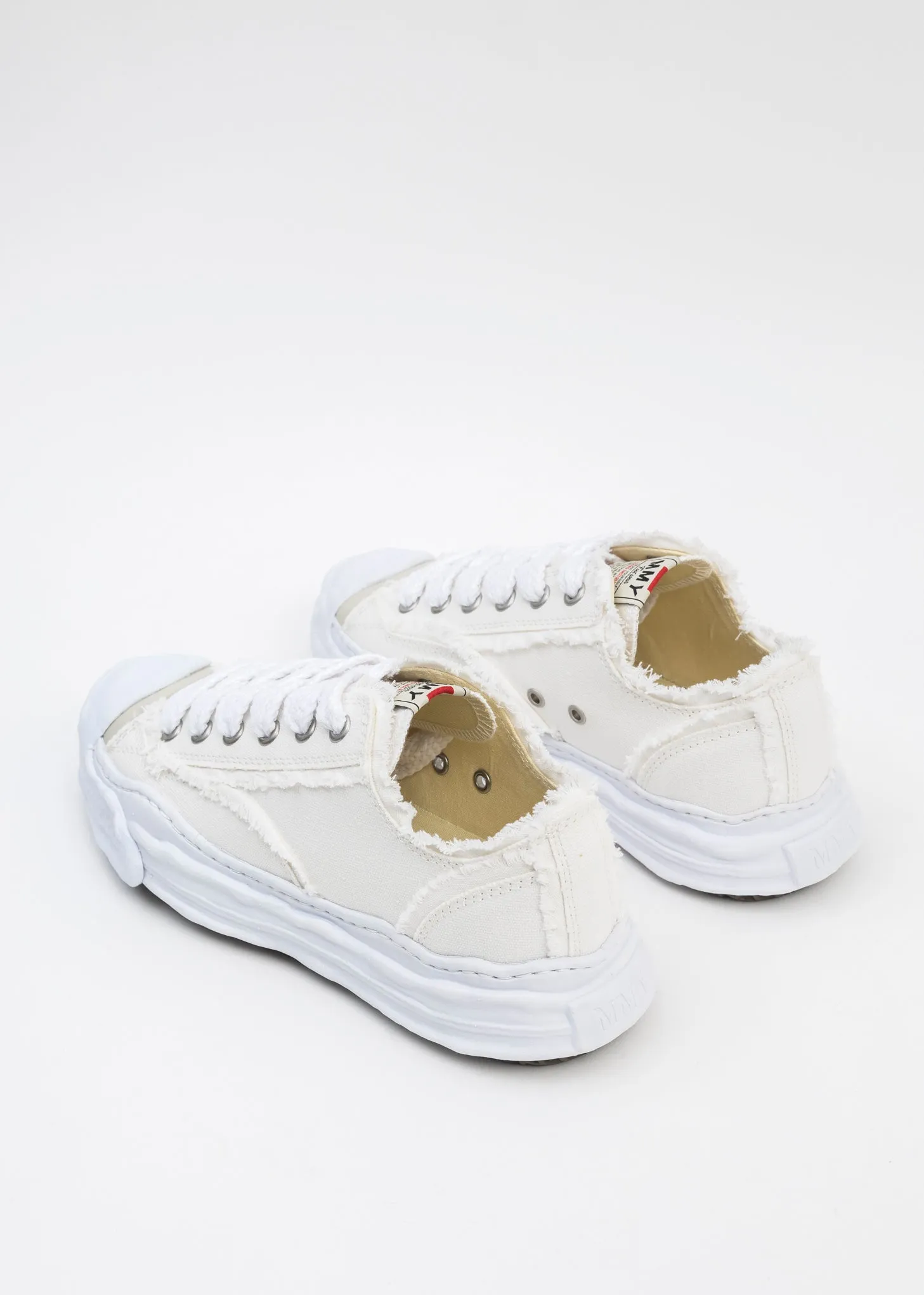 White OG Sole Canvas Low-Top Sneaker (HANK DAMAGE)
