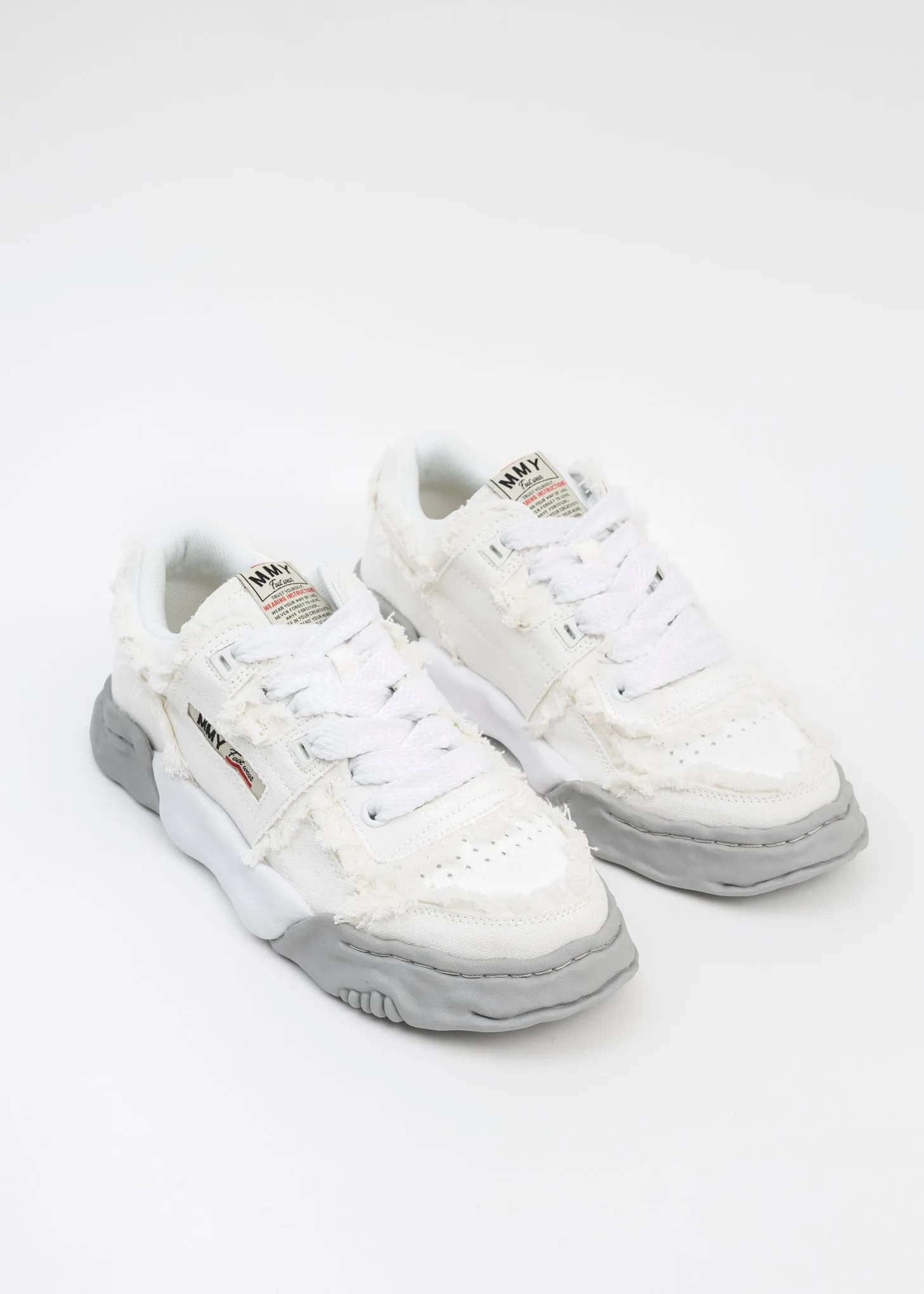 White OG Sole Canvas Low-Top Sneaker (PARKER  DAMAGE)