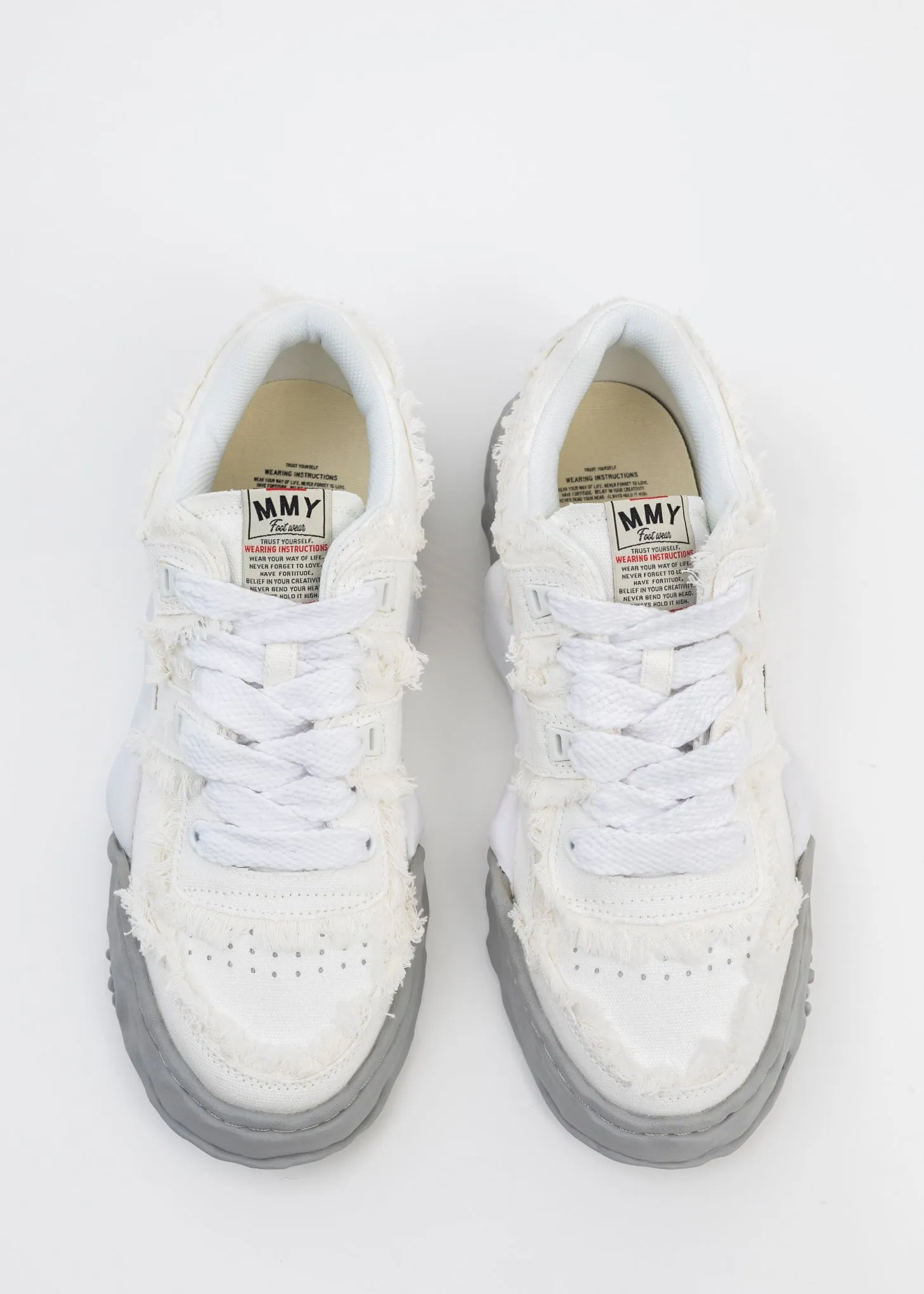 White OG Sole Canvas Low-Top Sneaker (PARKER  DAMAGE)