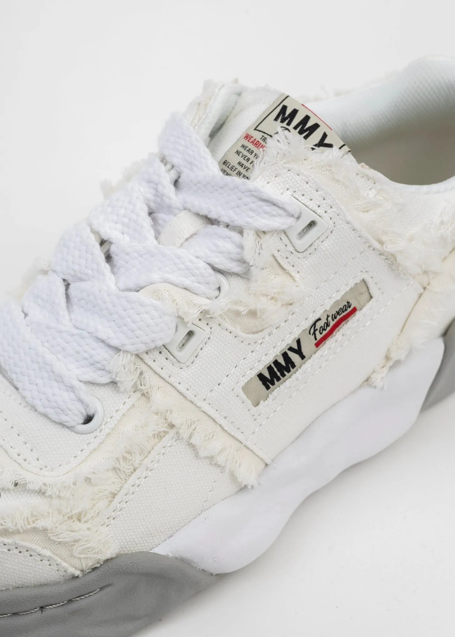 White OG Sole Canvas Low-Top Sneaker (PARKER  DAMAGE)