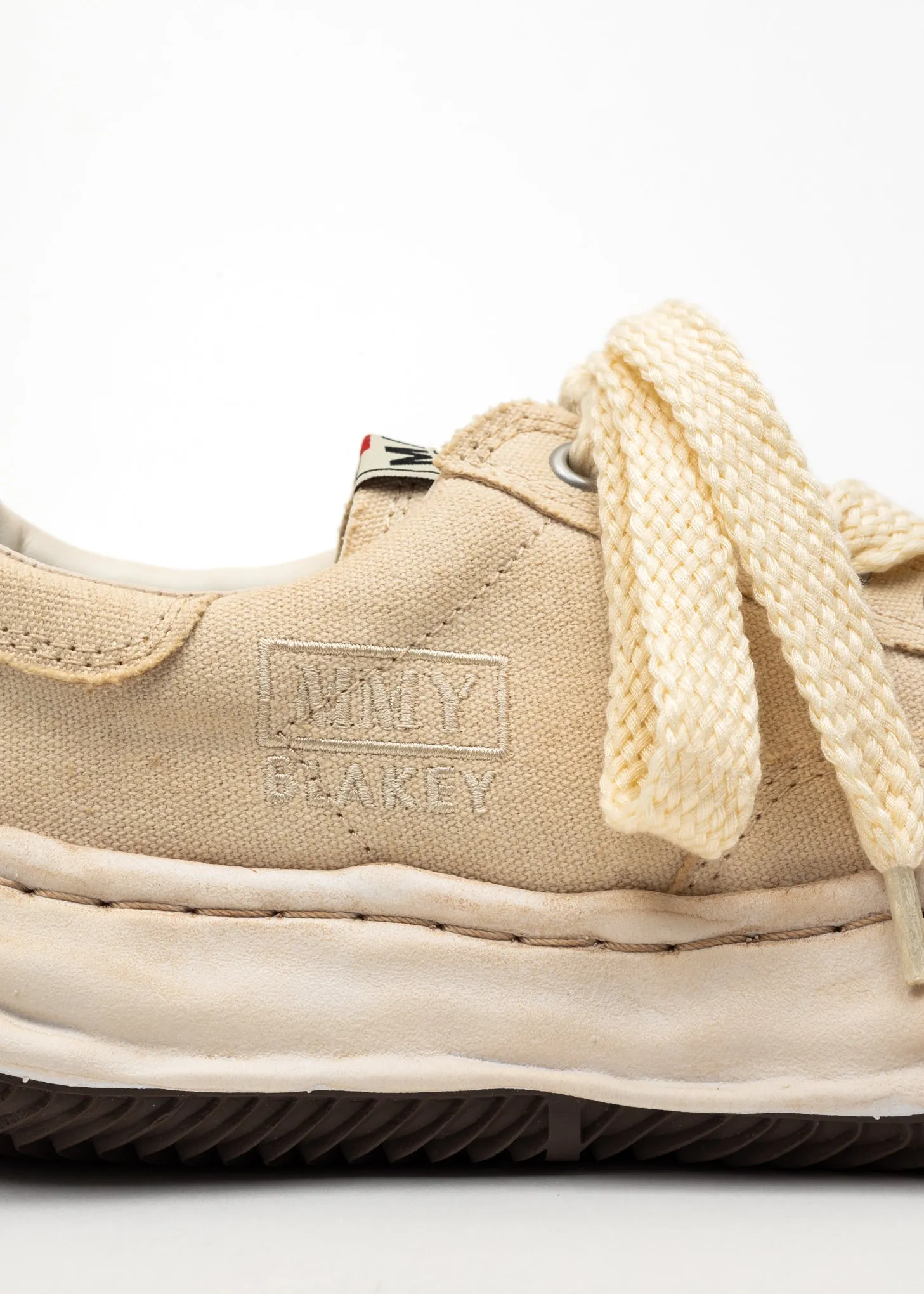 White OG Sole Overdyed Canvas Low-Top Sneaker (BLAKEY LOW)
