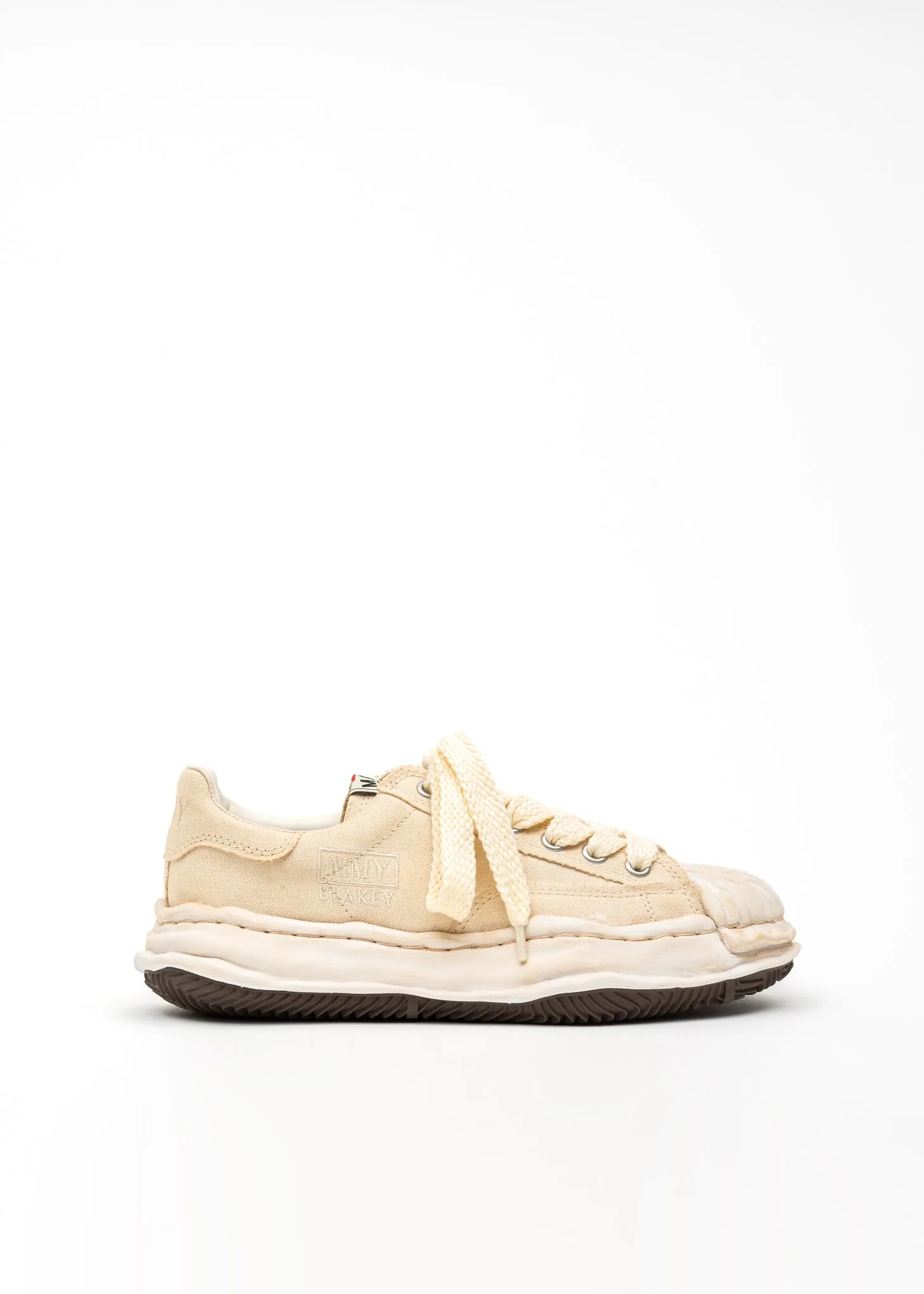 White OG Sole Overdyed Canvas Low-Top Sneaker (BLAKEY LOW)