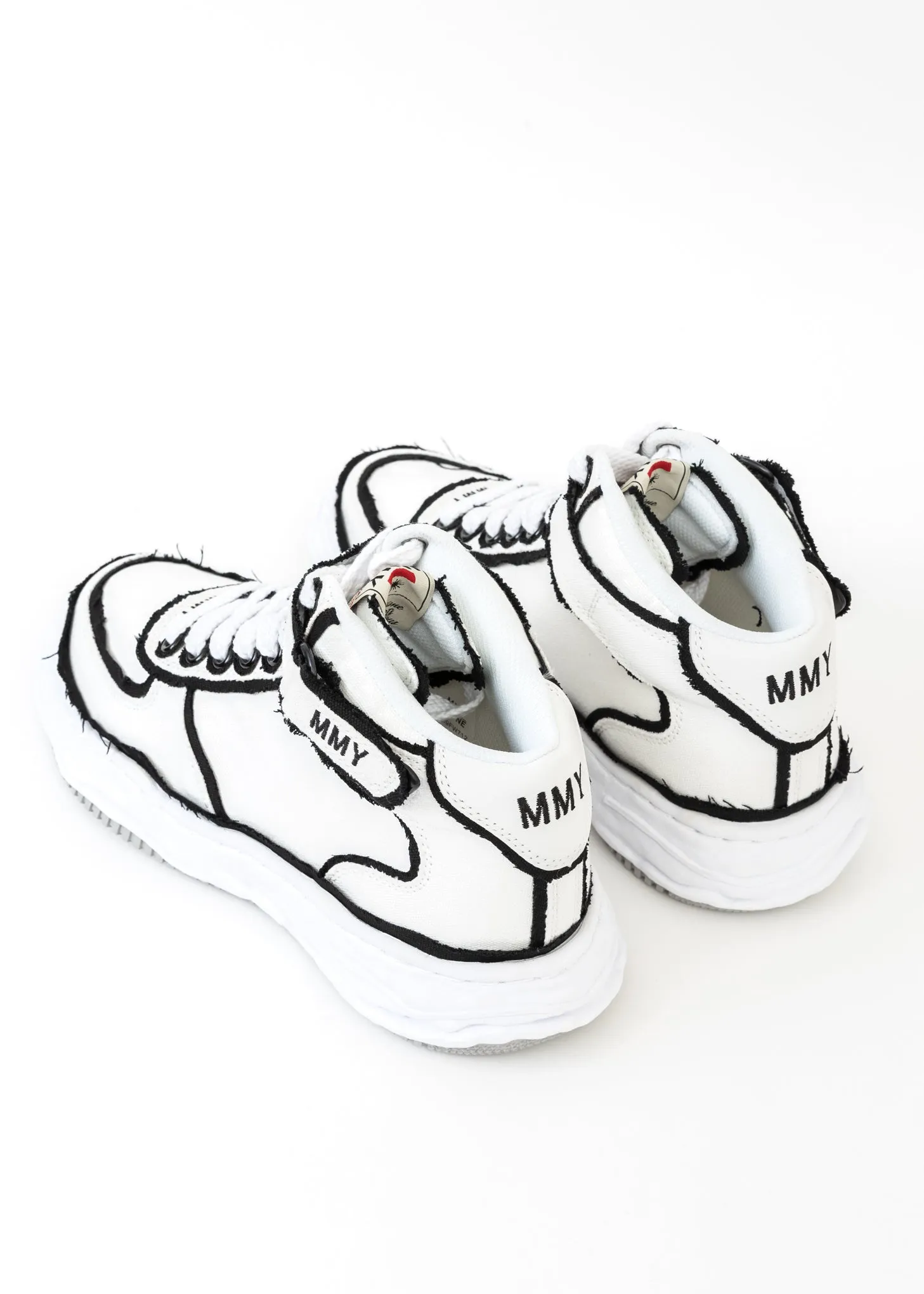 White OG Sole Overhanging Canvas High-Top Sneaker (WAYNE HIGH)