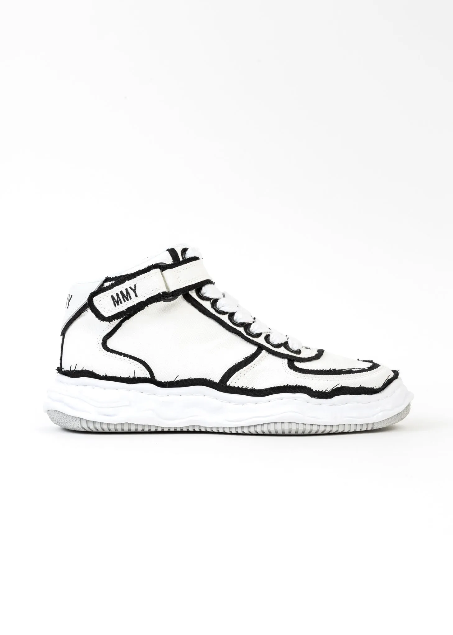White OG Sole Overhanging Canvas High-Top Sneaker (WAYNE HIGH)