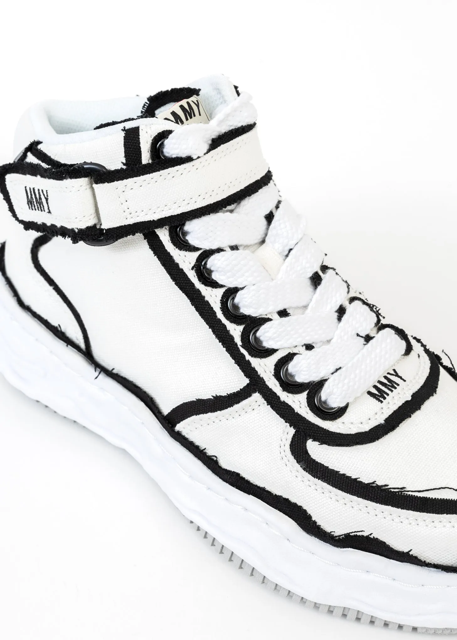 White OG Sole Overhanging Canvas High-Top Sneaker (WAYNE HIGH)