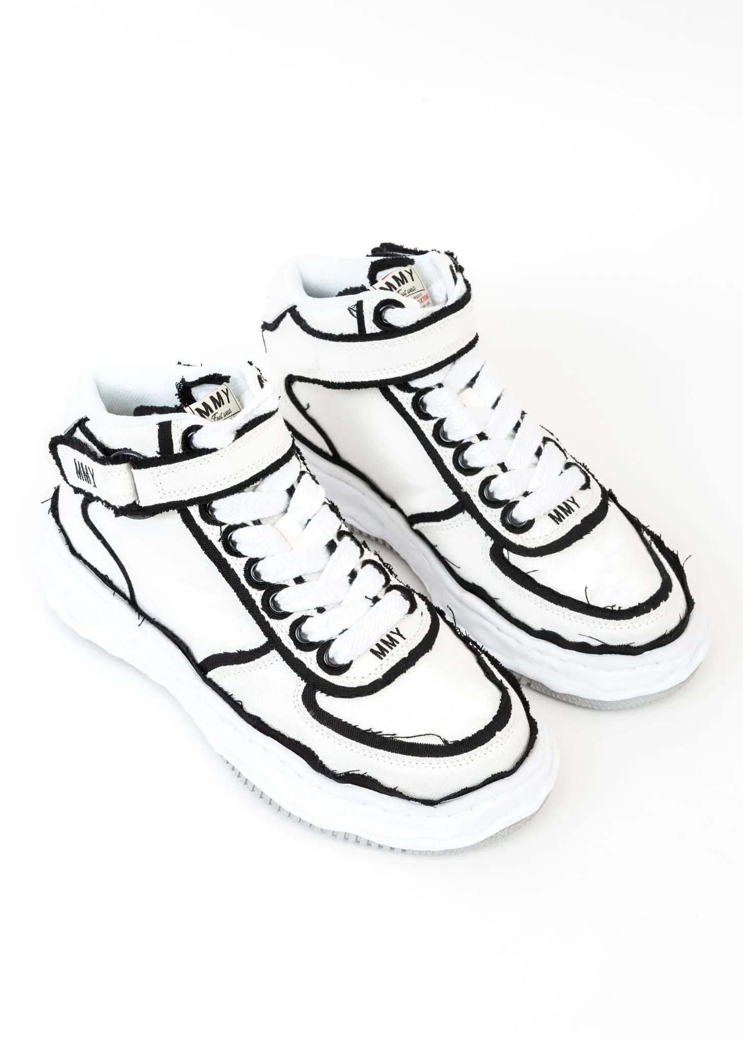 White OG Sole Overhanging Canvas High-Top Sneaker (WAYNE HIGH)