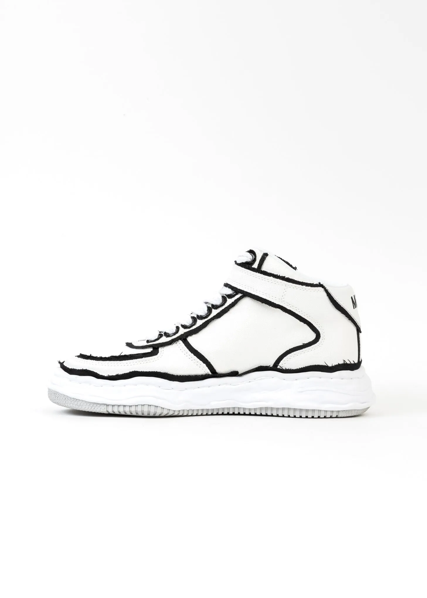 White OG Sole Overhanging Canvas High-Top Sneaker (WAYNE HIGH)