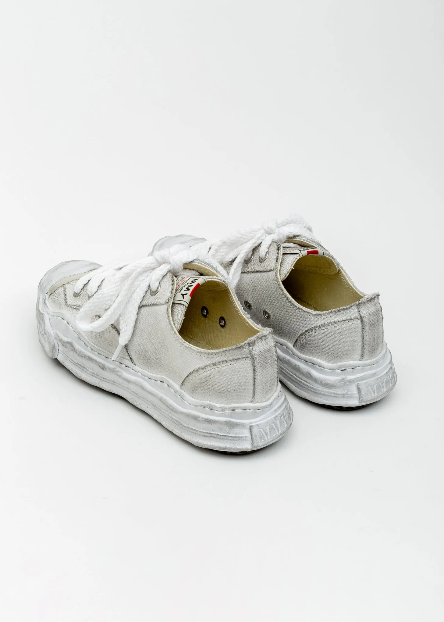 White Original Distressed Effect Sole Canvas Sneaker (HANK)