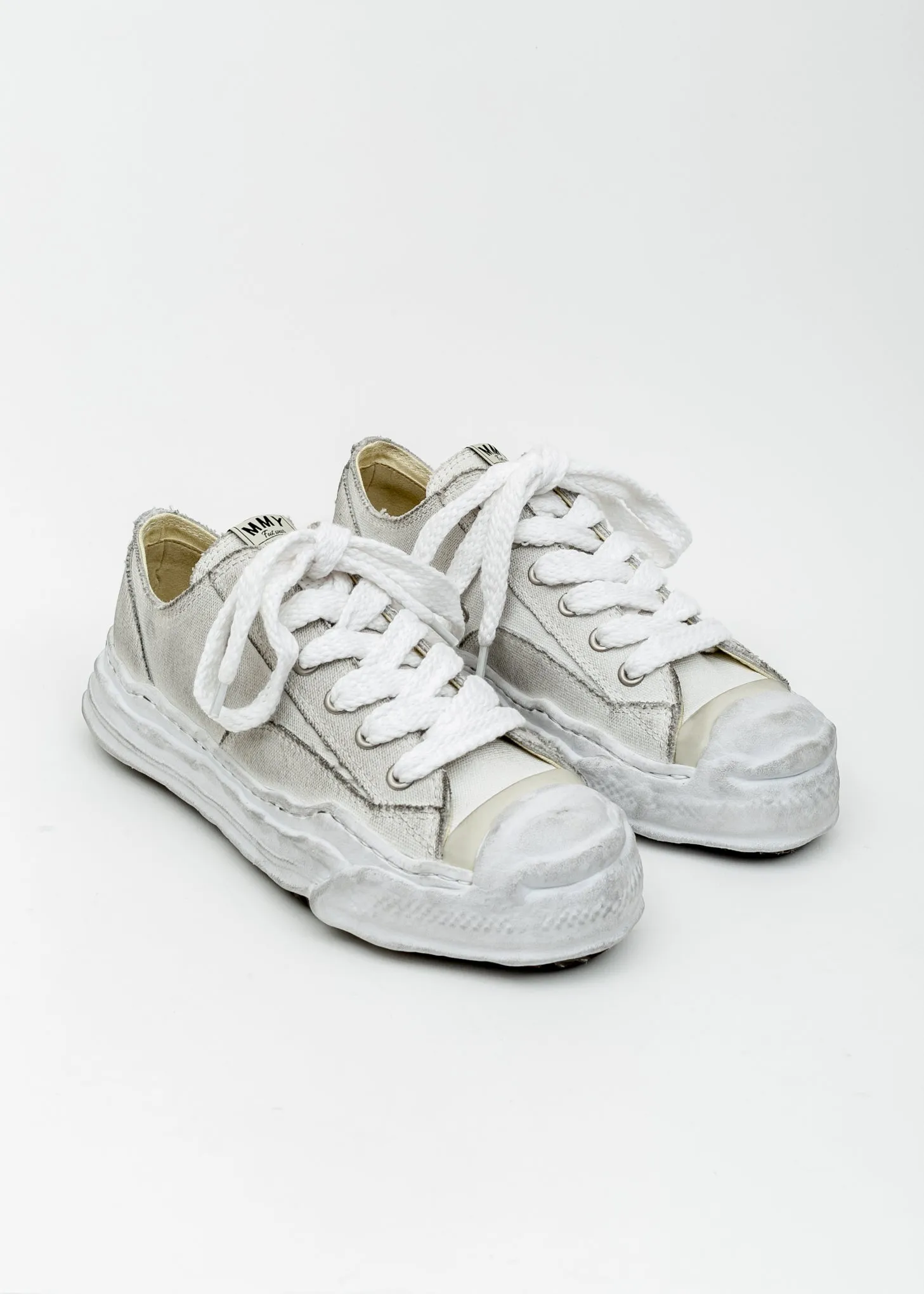 White Original Distressed Effect Sole Canvas Sneaker (HANK)