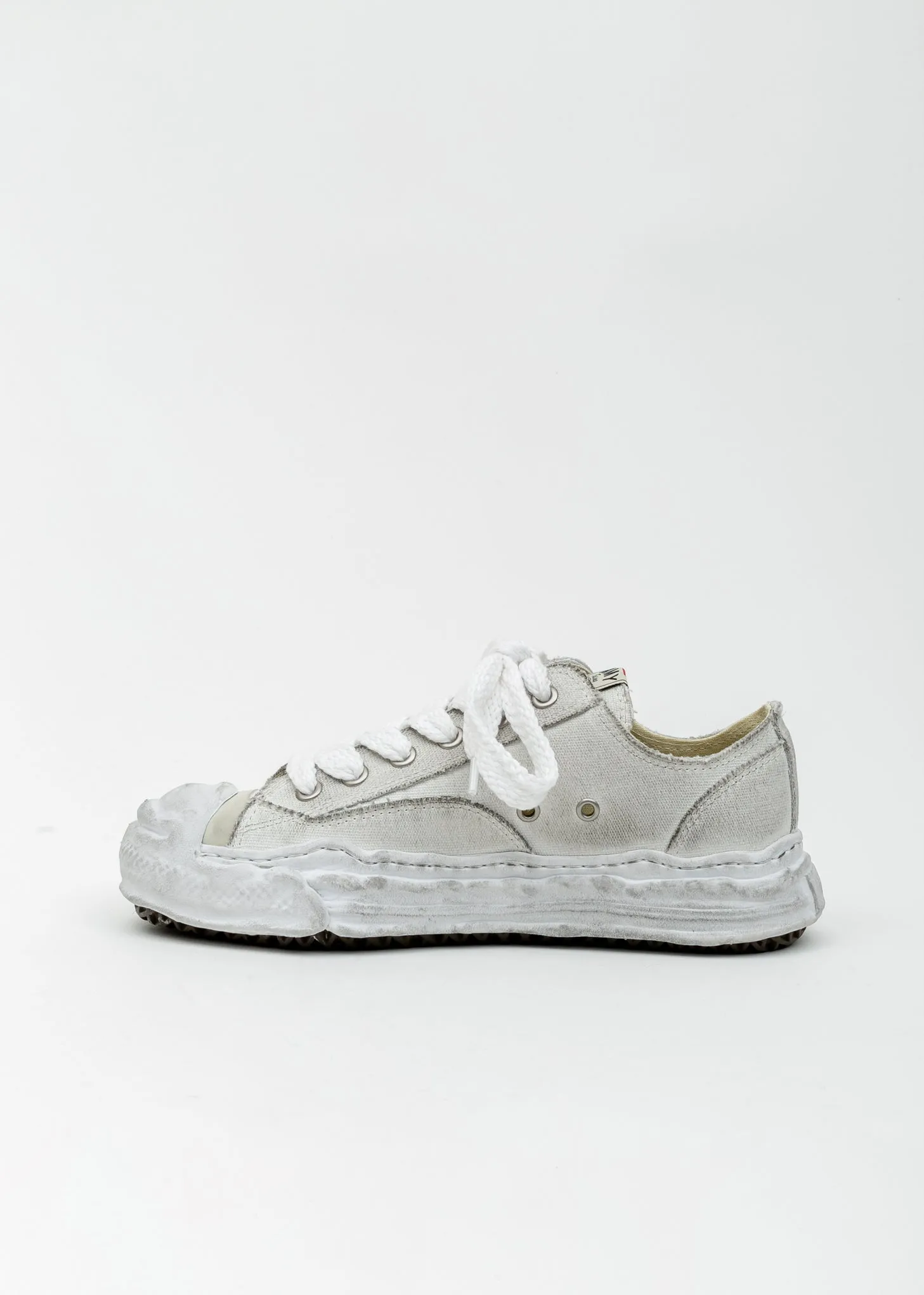 White Original Distressed Effect Sole Canvas Sneaker (HANK)