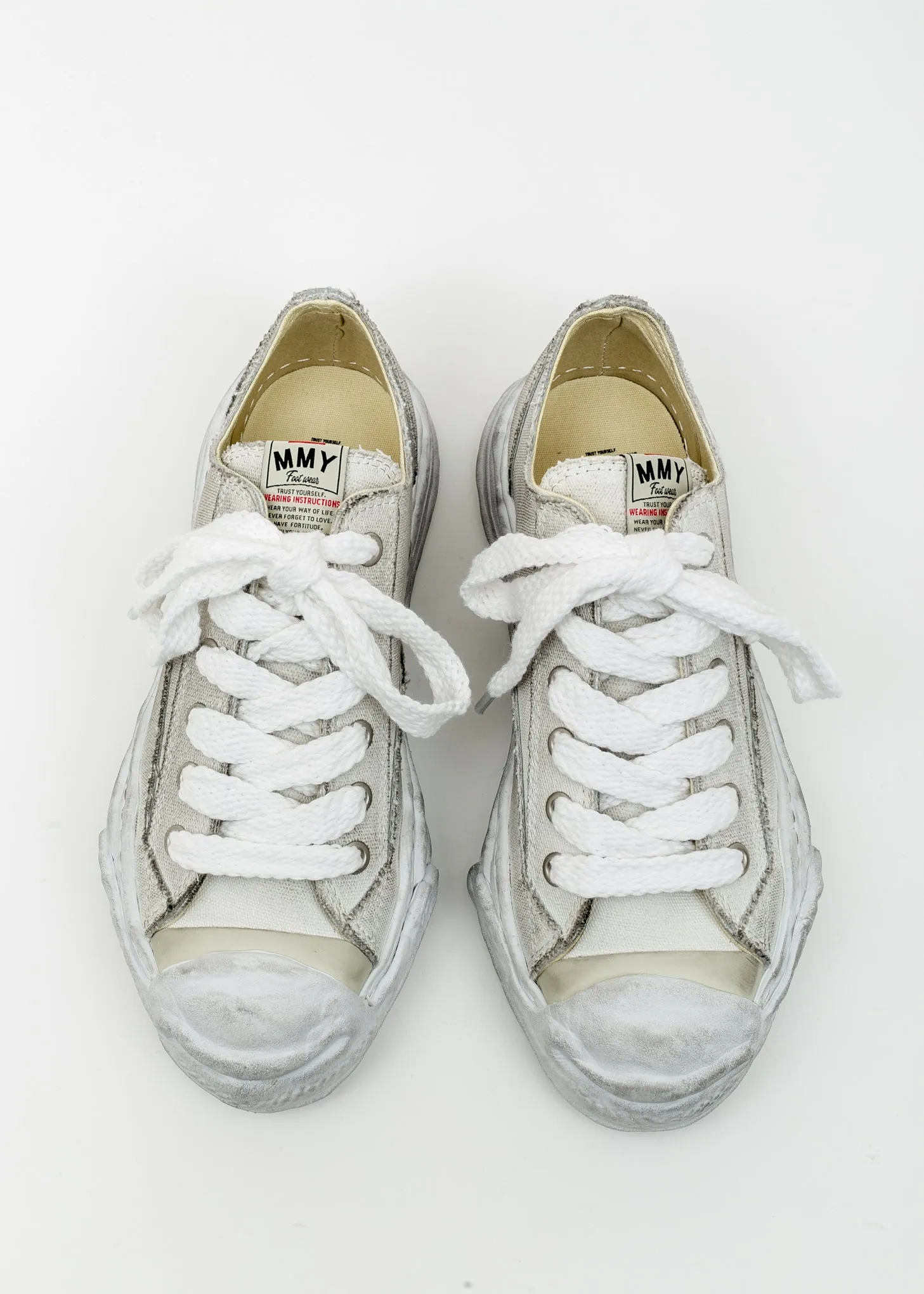 White Original Distressed Effect Sole Canvas Sneaker (HANK)