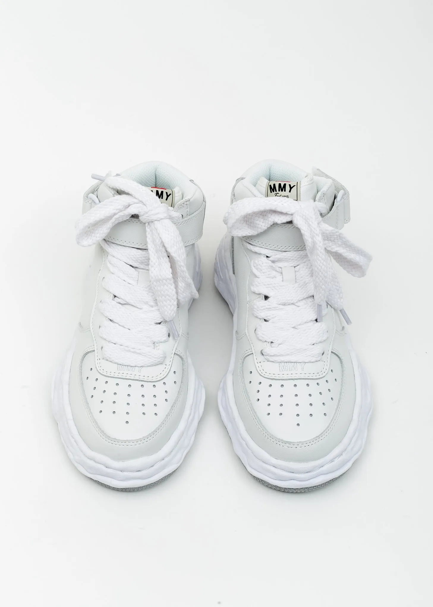 White Original Sole Leather Sneaker (WAYNE HIGH)