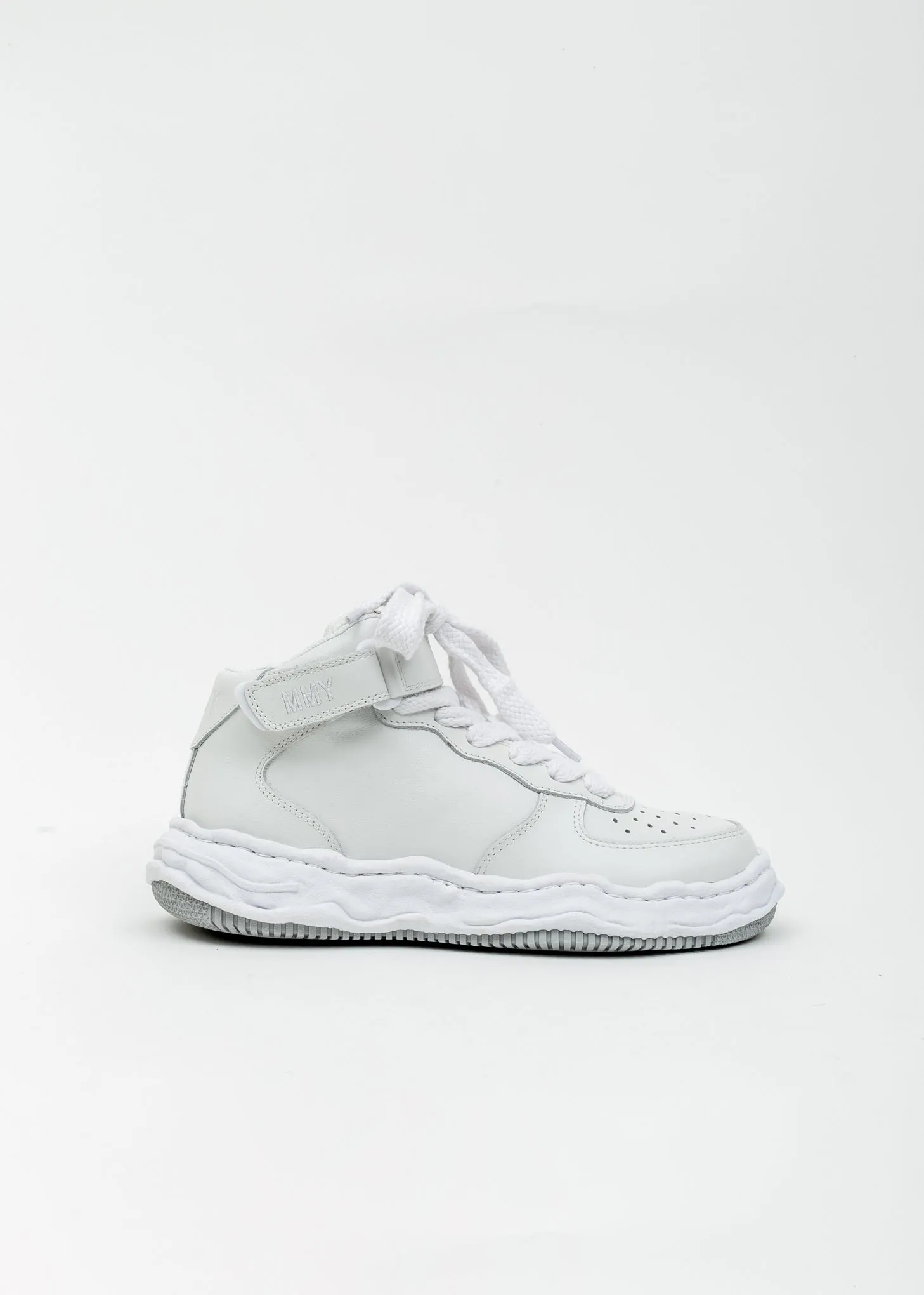 White Original Sole Leather Sneaker (WAYNE HIGH)